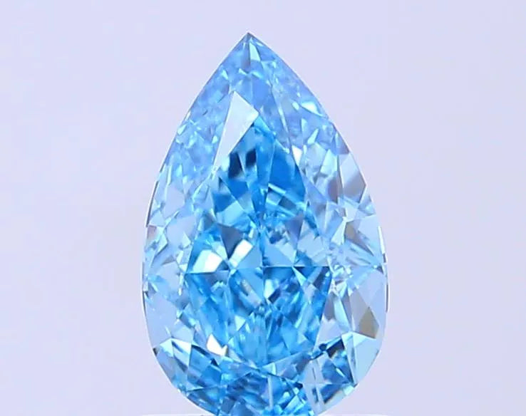 0.97ct Pear Lab Grown Diamond (Colour Fancy Vivid Blue, Clarity VS1, IGI Certified)