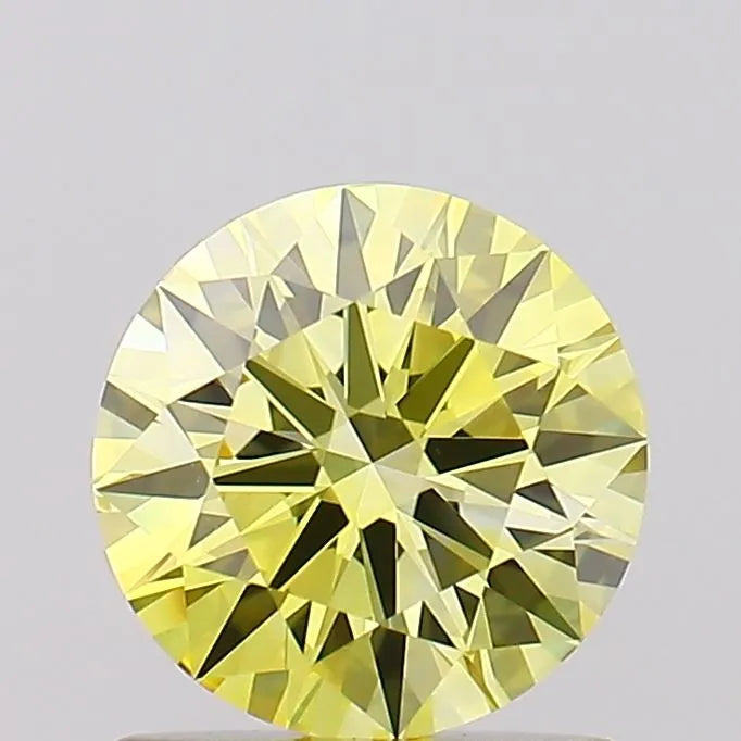 0.97ct Round Lab Grown Diamond (Colour Fancy Intense Yellow, Clarity IF, Cut ID, IGI Certified)