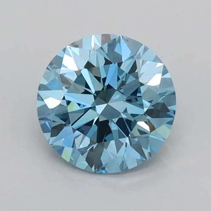 0.97ct Round Lab Grown Diamond (Colour Fancy Vivid Blue, Clarity VVS1, Cut ID, IGI Certified)