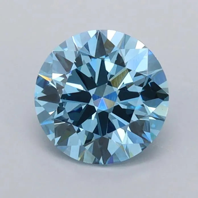 0.97ct Round Lab Grown Diamond (Colour Fancy Vivid Blue, Clarity VVS2, Cut EX, IGI Certified)