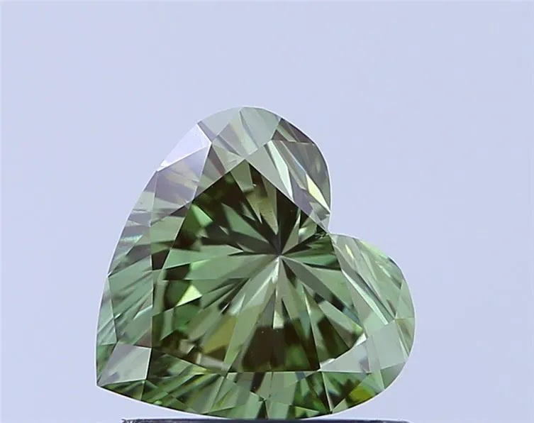 0.98ct Heart Lab Grown Diamond (Colour Fancy Vivid Green, Clarity VS1, IGI Certified)