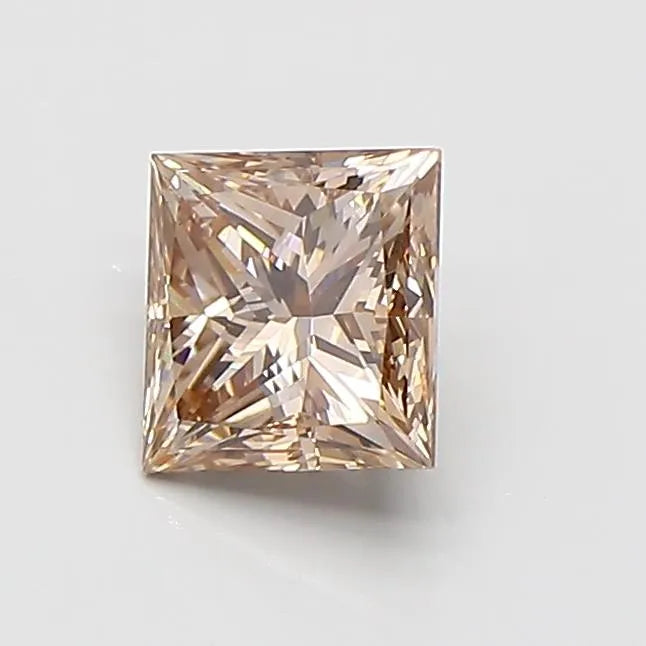 0.98ct Princess Lab Grown Diamond (Colour Fancy Light Brown, Clarity VS1, IGI Certified)