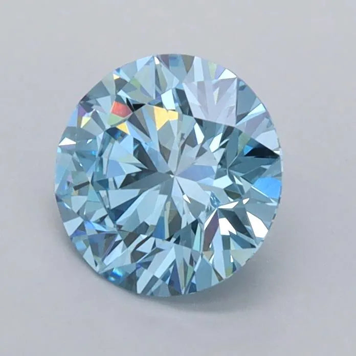 0.98ct Round Lab Grown Diamond (Colour Fancy Vivid Blue, Clarity VVS2, Cut ID, IGI Certified)