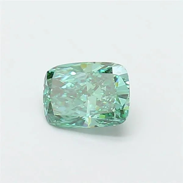 0.99ct Cushion modified Lab Grown Diamond (Colour Fancy Vivid Green, Clarity VVS2, IGI Certified)