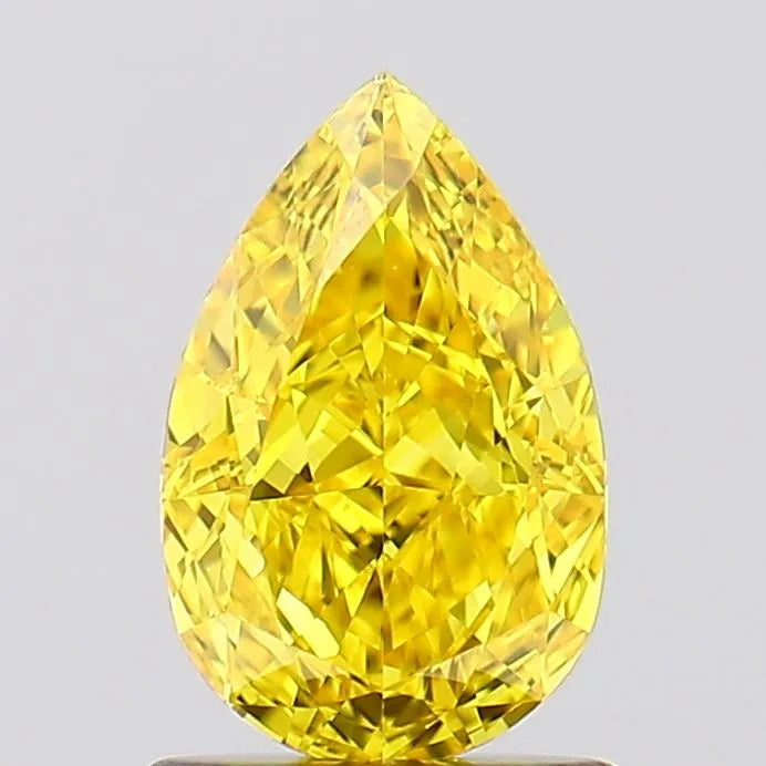 1.23ct Pear Lab Grown Diamond (Colour Fancy Vivid Yellow, Clarity VVS1, IGI Certified)