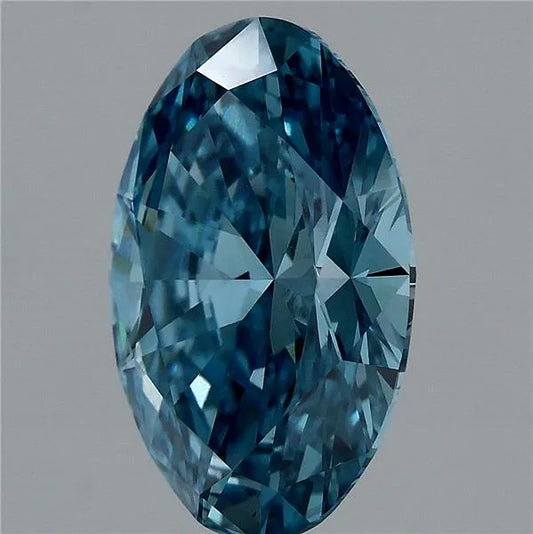 2.60ct Oval Lab Grown Diamond (Colour Fancy Vivid Blue, Clarity VS1, IGI Certified)