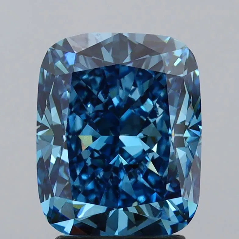 3.04ct Cushion brilliant Lab Grown Diamond (Colour Fancy Vivid Blue, Clarity VS1, IGI Certified)