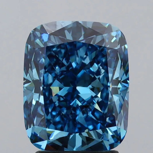 3.04ct Cushion brilliant Lab Grown Diamond (Colour Fancy Vivid Blue, Clarity VS1, IGI Certified)