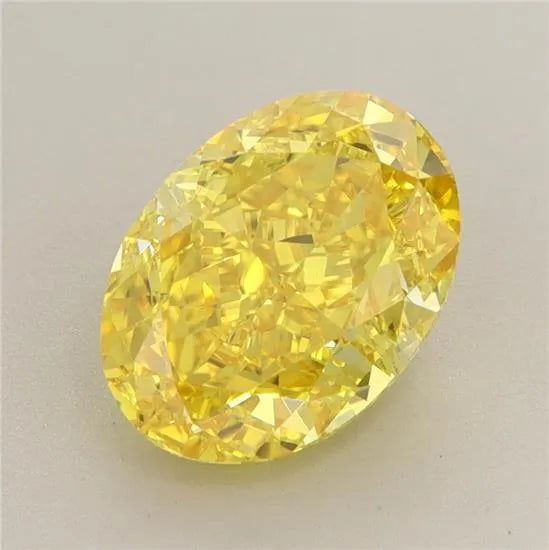 2.72ct Oval Lab Grown Diamond (Colour Fancy Vivid Yellow, Clarity VVS2, IGI Certified)