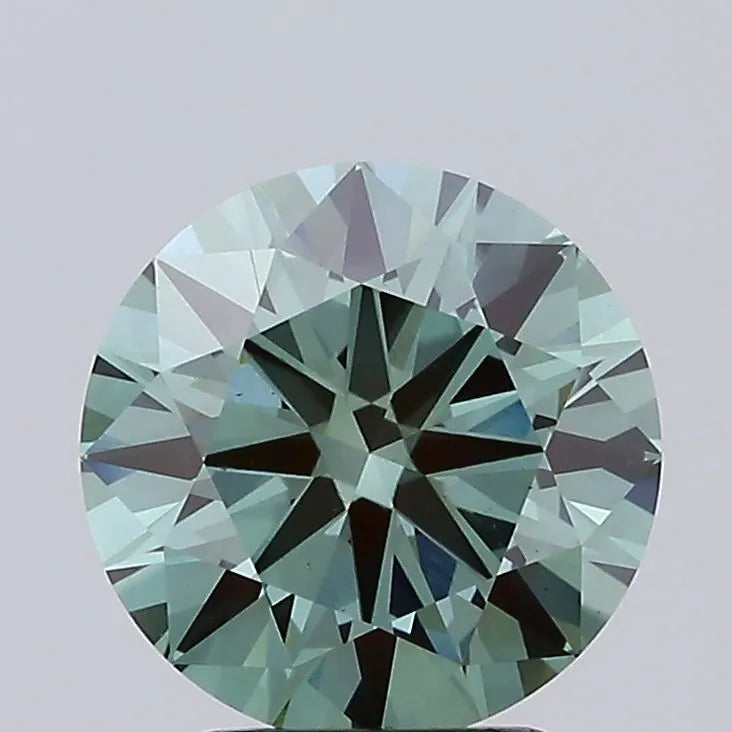3.02ct Round Lab Grown Diamond (Colour Fancy Vivid Green, Clarity VS1, Cut ID, IGI Certified)