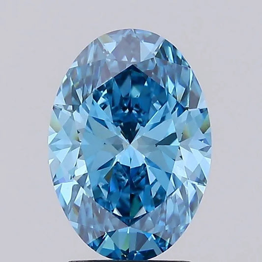 3.05ct Oval Lab Grown Diamond (Colour Fancy Vivid Blue, Clarity VS1, IGI Certified)