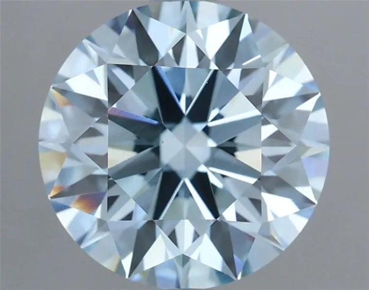 3.02ct Round Lab Grown Diamond (Colour Fancy Vivid Blue, Clarity VVS2, Cut ID, IGI Certified)