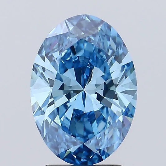 3.01ct Oval Lab Grown Diamond (Colour Fancy Vivid Blue, Clarity VS1, IGI Certified)