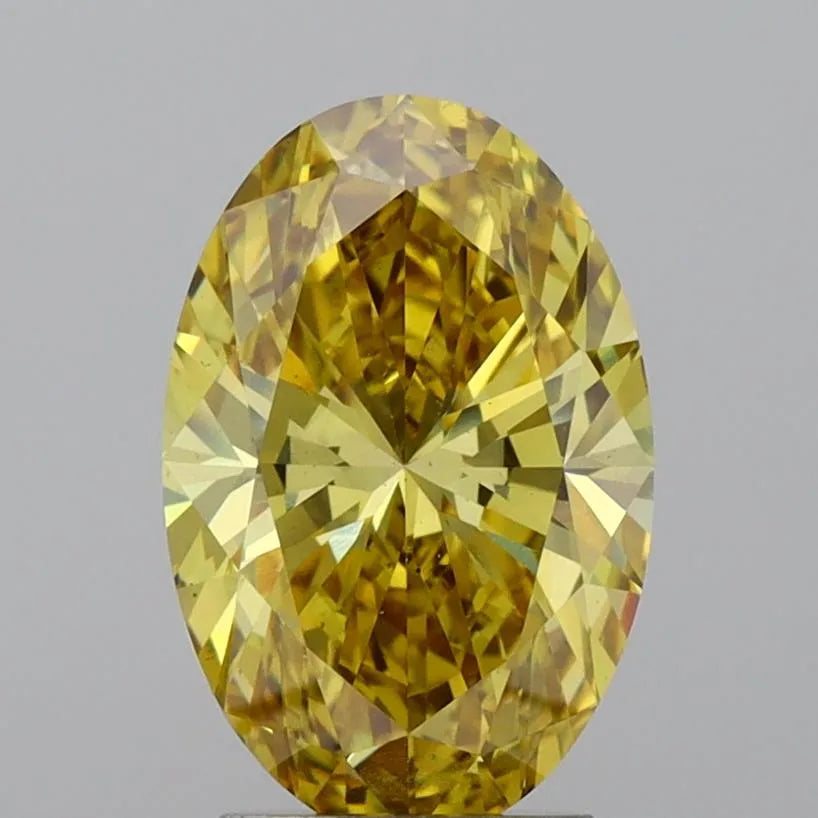 3.01ct Oval Lab Grown Diamond (Colour Fancy Vivid Yellow, Clarity VS1, IGI Certified)