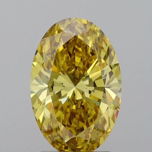 3.01ct Oval Lab Grown Diamond (Colour Fancy Vivid Yellow, Clarity VS1, IGI Certified)