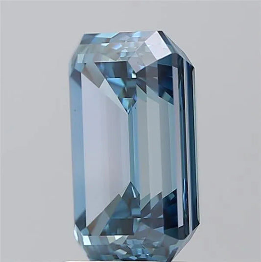 2.60ct Emerald Lab Grown Diamond (Colour Fancy Vivid Blue, Clarity VS1, IGI Certified)