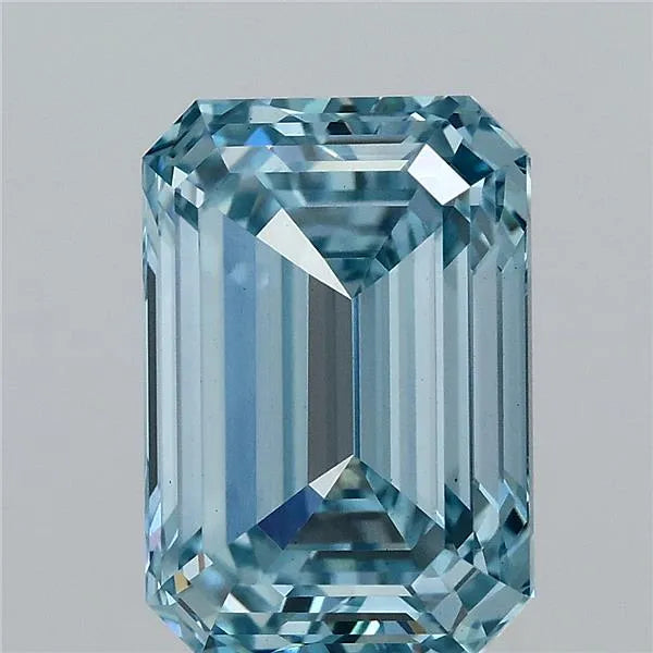 4.15ct Emerald Lab Grown Diamond (Colour Fancy Vivid Blue, Clarity VS1, IGI Certified)
