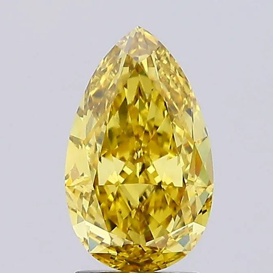3.03ct Pear Lab Grown Diamond (Colour Fancy Vivid Yellow, Clarity VVS2, IGI Certified)
