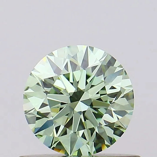 0.58ct Round Lab Grown Diamond (Colour Fancy Vivid Green, Clarity VVS2, Cut EX, IGI Certified)