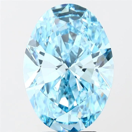 5.02ct Oval Lab Grown Diamond (Colour Fancy Vivid Blue, Clarity VS1, IGI Certified)