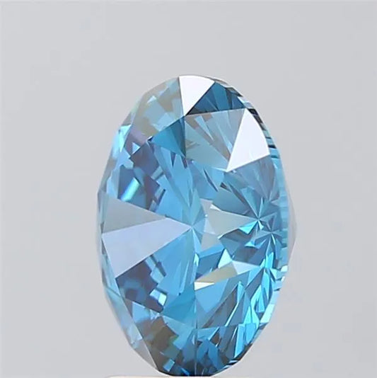3.21ct Round Lab Grown Diamond (Colour Fancy Vivid Blue, Clarity VS1, Cut ID, IGI Certified)