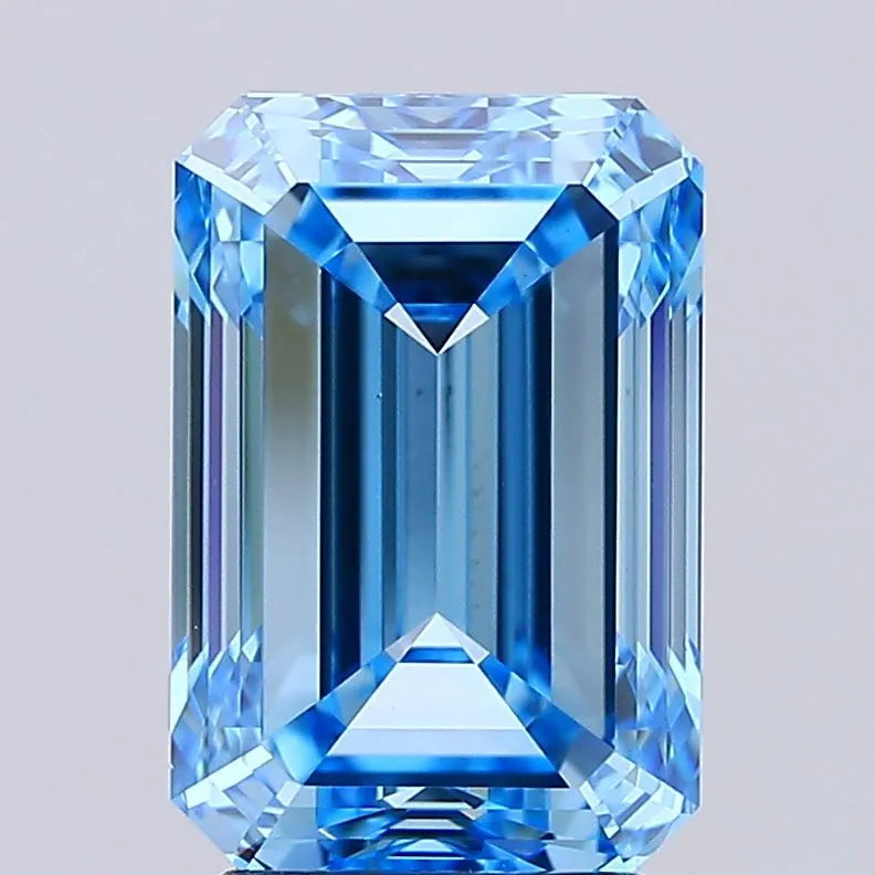 3.44ct Emerald Lab Grown Diamond (Colour Fancy Vivid Blue, Clarity VS1, IGI Certified)