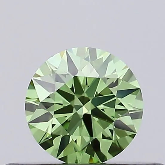 0.25ct Round Lab Grown Diamond (Colour Fancy Vivid Green, Clarity VVS1, Cut ID, IGI Certified)