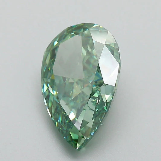 4.04ct Pear Lab Grown Diamond (Colour Fancy Vivid Green, Clarity VVS2, IGI Certified)