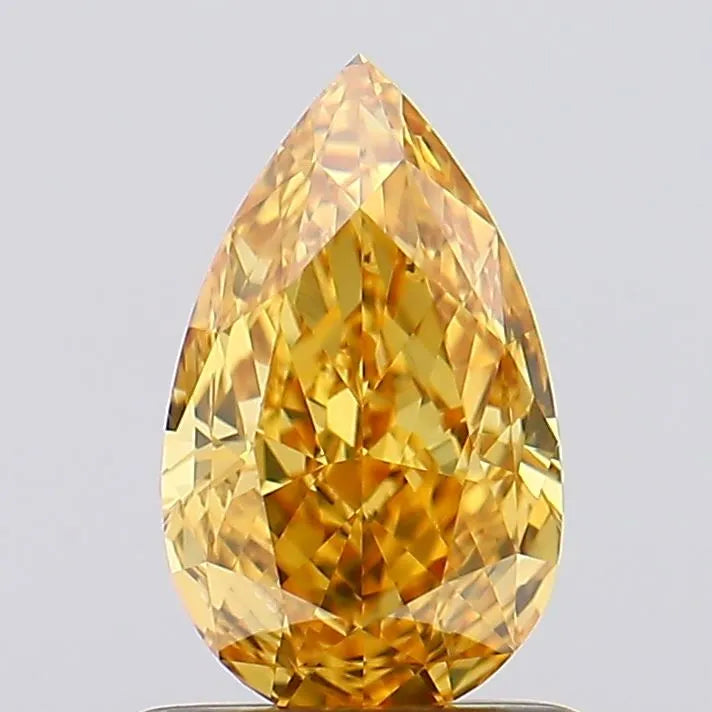 1.01ct Pear Lab Grown Diamond (Colour Fancy Vivid Brown Yellow, Clarity VS1, IGI Certified)