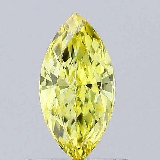 0.61ct Marquise Lab Grown Diamond (Colour Fancy Vivid Yellow, Clarity VVS2, IGI Certified)