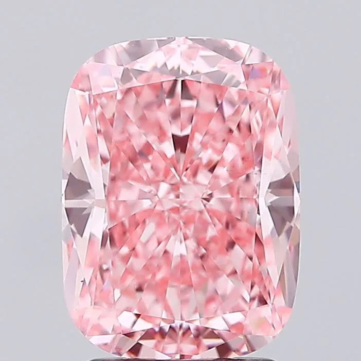 3.02ct Cushion modified Lab Grown Diamond (Colour Fancy Vivid Pink, Clarity VS1, IGI Certified)