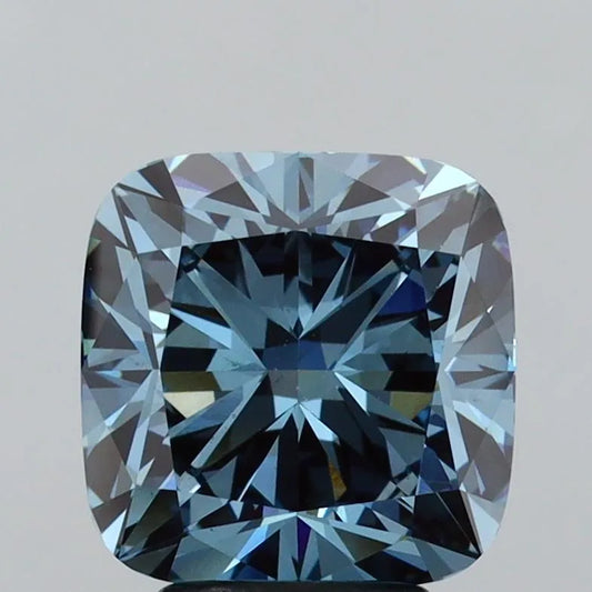 4.06ct Cushion brilliant Lab Grown Diamond (Colour Fancy Deep Blue, Clarity VS2, IGI Certified)