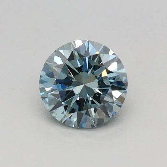 0.31ct Round Lab Grown Diamond (Colour Fancy Intense Greenish Blue, Clarity VVS2, Cut EX, IGI Certified)