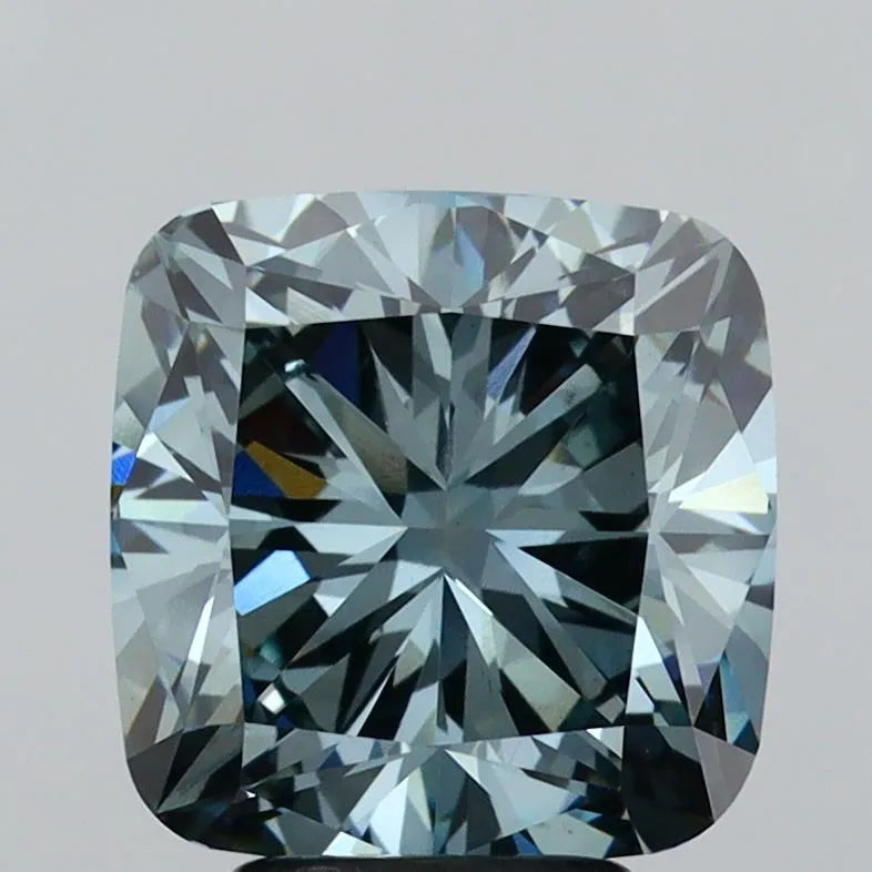 4.67ct Cushion brilliant Lab Grown Diamond (Colour Fancy Greenish Blue, Clarity VS1, IGI Certified)
