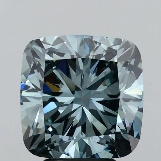 4.67ct Cushion brilliant Lab Grown Diamond (Colour Fancy Greenish Blue, Clarity VS1, IGI Certified)