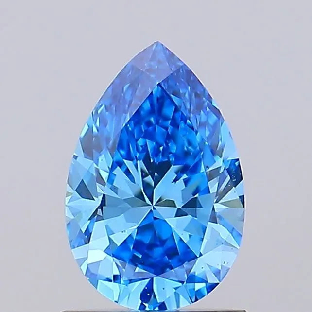 1.00ct Pear Lab Grown Diamond (Colour Fancy Vivid Blue, Clarity VVS2, IGI Certified)