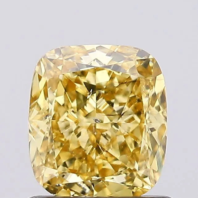 1.00ct Cushion modified Lab Grown Diamond (Colour Fancy Intense Yellow, Clarity SI1, IGI Certified)