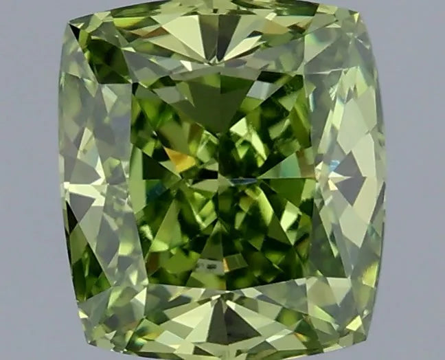 1.00ct Cushion modified Lab Grown Diamond (Colour Fancy Vivid Green, Clarity VVS2, IGI Certified)