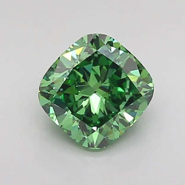 1.00ct Cushion modified Lab Grown Diamond (Colour Fancy Vivid Green, Clarity VVS2, IGI Certified)