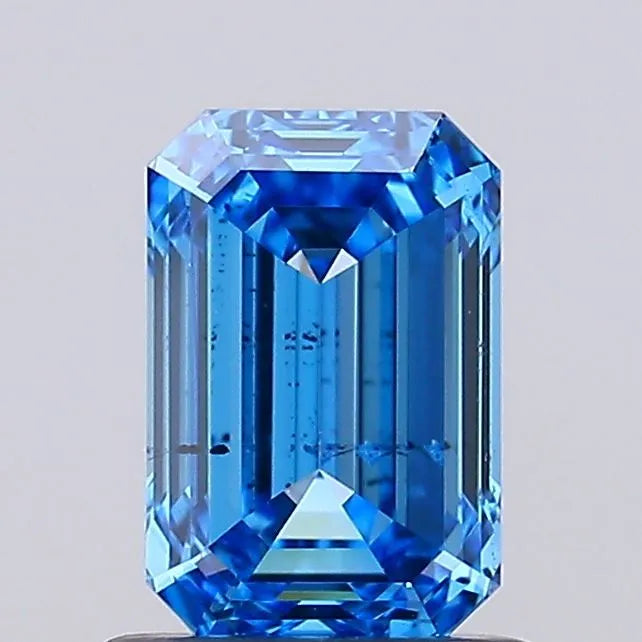 1.00ct Emerald Lab Grown Diamond (Colour Fancy Vivid Blue, Clarity SI2, IGI Certified)