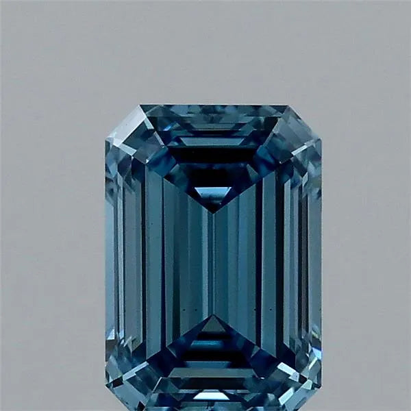 1.00ct Emerald Lab Grown Diamond (Colour Fancy Vivid Blue, Clarity VS1, IGI Certified)