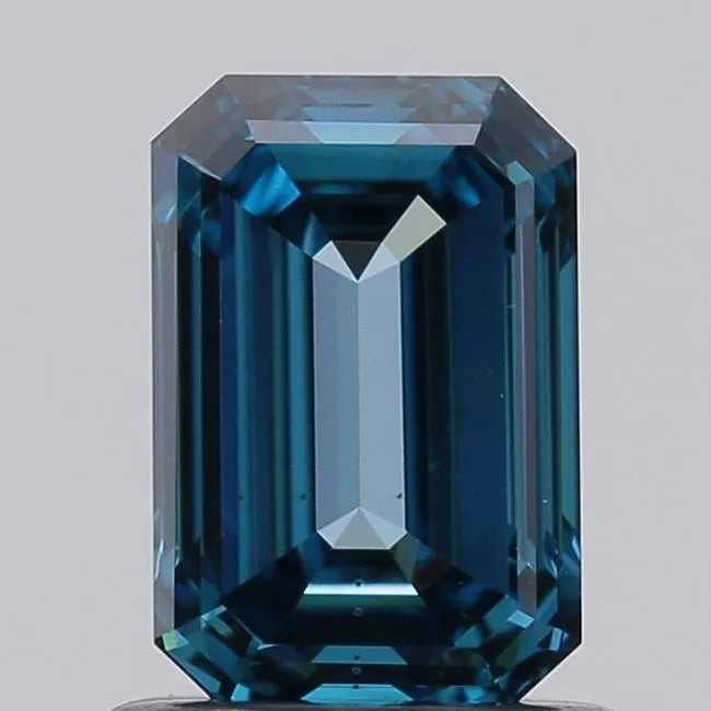 1.00ct Emerald Lab Grown Diamond (Colour Fancy Vivid Blue, Clarity VS2, IGI Certified)