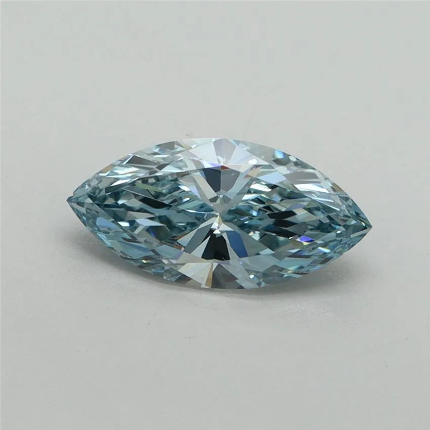 1.00ct Marquise Lab Grown Diamond (Colour Fancy Vivid Blue, Clarity VVS2, IGI Certified)