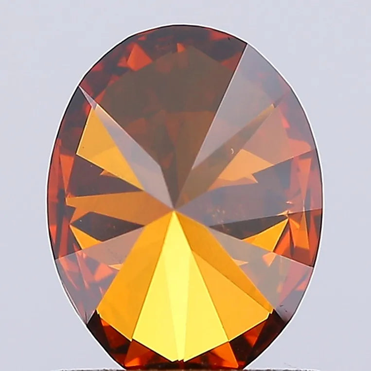 1.00ct Oval Lab Grown Diamond (Colour Fancy Deep Orange, Clarity SI1, IGI Certified)