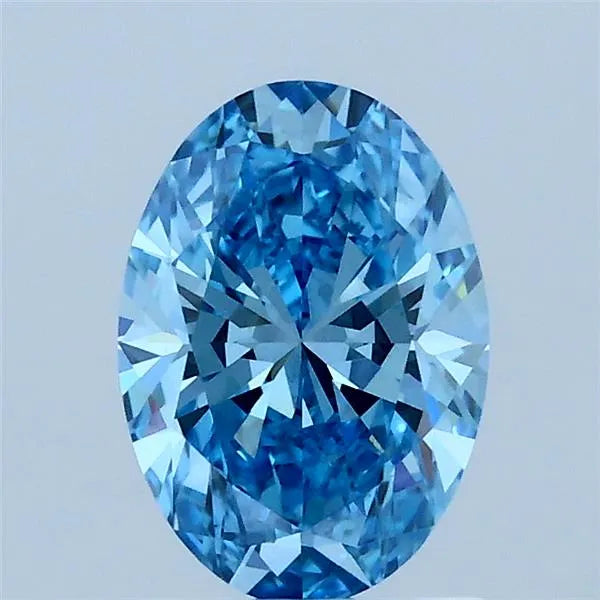 1.00ct Oval Lab Grown Diamond (Colour Fancy Vivid Blue, Clarity VS1, IGI Certified)