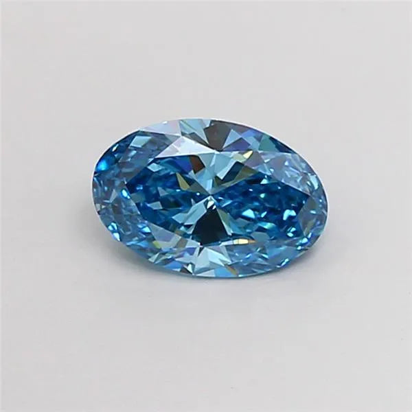 1.00ct Oval Lab Grown Diamond (Colour Fancy Vivid Blue, Clarity VS1, IGI Certified)