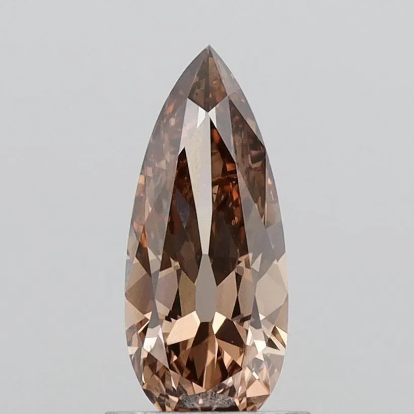 1.00ct Pear Lab Grown Diamond (Colour Fancy Light Brown, Clarity VS1, IGI Certified)