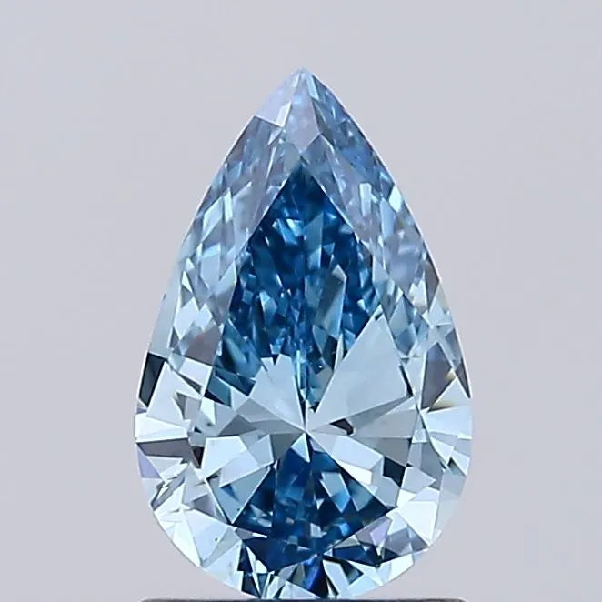 1.00ct Pear Lab Grown Diamond (Colour Fancy Vivid Blue, Clarity VS1, IGI Certified)