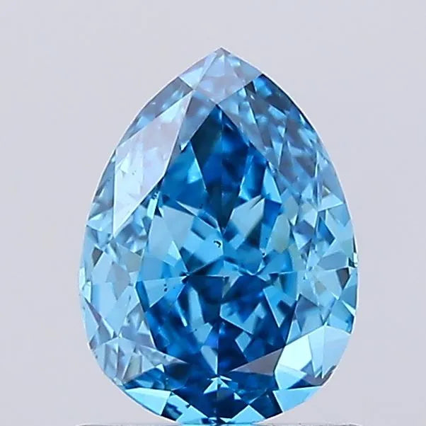 1.00ct Pear Lab Grown Diamond (Colour Fancy Vivid Blue, Clarity VS2, IGI Certified)