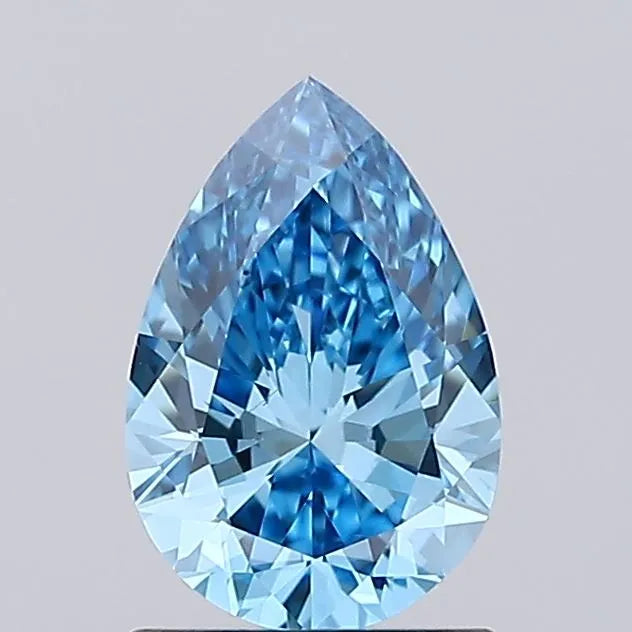 1.00ct Pear Lab Grown Diamond (Colour Fancy Vivid Blue, Clarity VS2, IGI Certified)